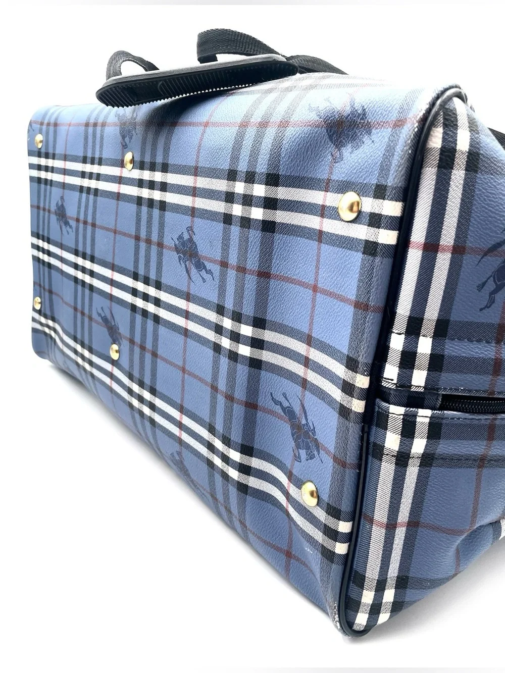 Vintage Burberry Blue Nova Check Duffle Bag